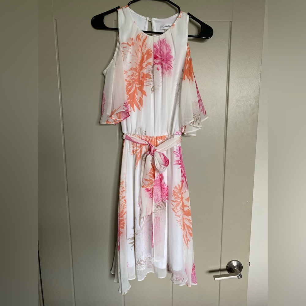 Calvin Klein Floral Cold Shoulder Dress